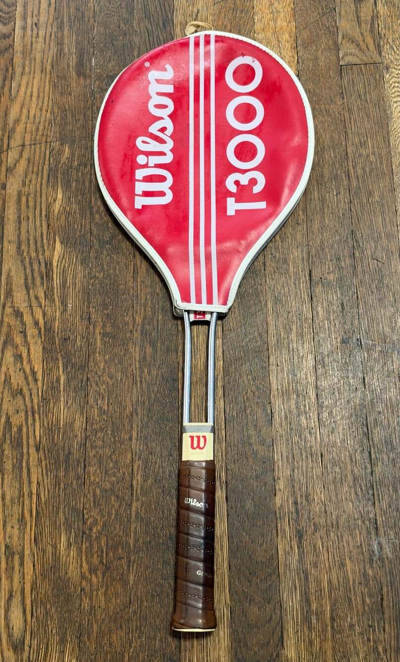 Wilson T3000 Vintage Steel Tennis Racket And Cover
